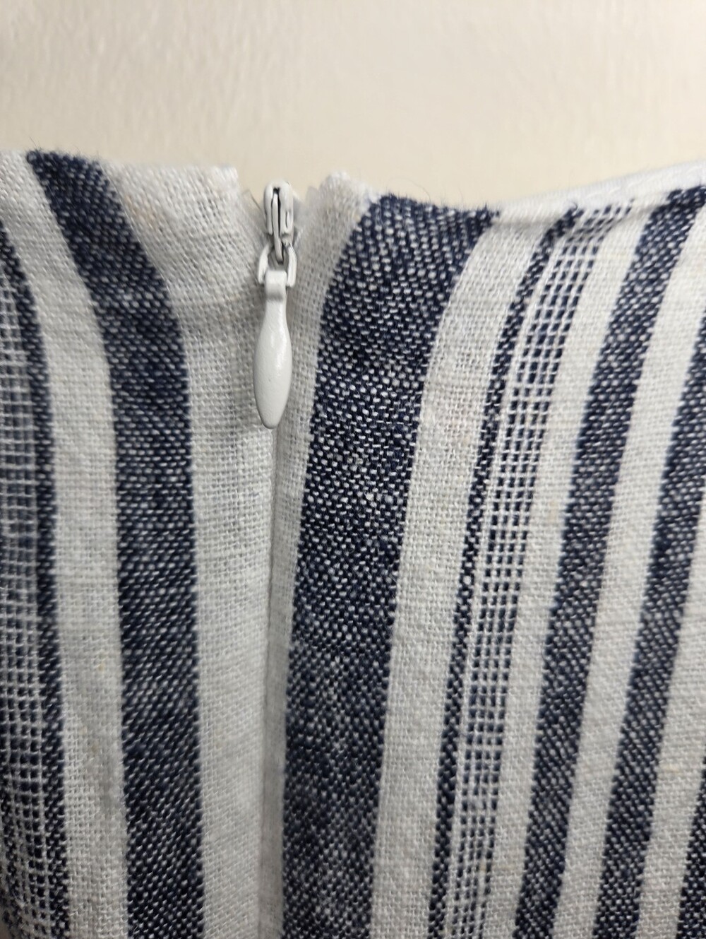 Women's Gibson Latimer Blue Striped Linen Blend Jumpsuit Sz XL - Picture 2 of 8